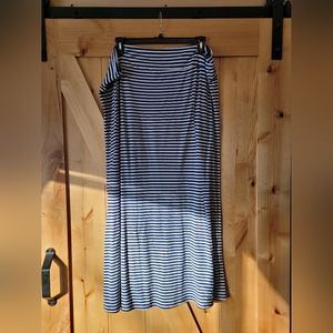 Blue/White striped long skirt